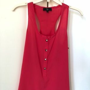 Aqua tank top w/ gold buttons